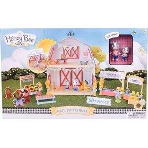 Honey Bee Acres Harvest Festival Play Set w/ 2 Exclusive Cow Figures 62 Pieces